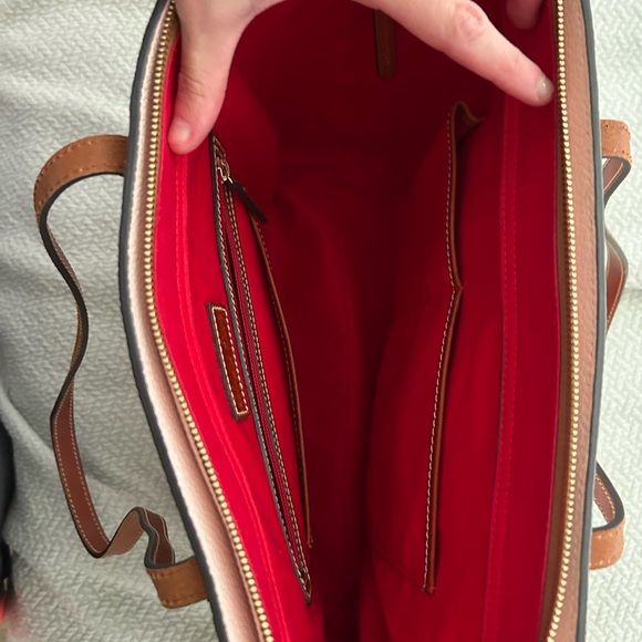 Dooney & Bourke Blush and Brown Tote Bag - Picture 4 of 5